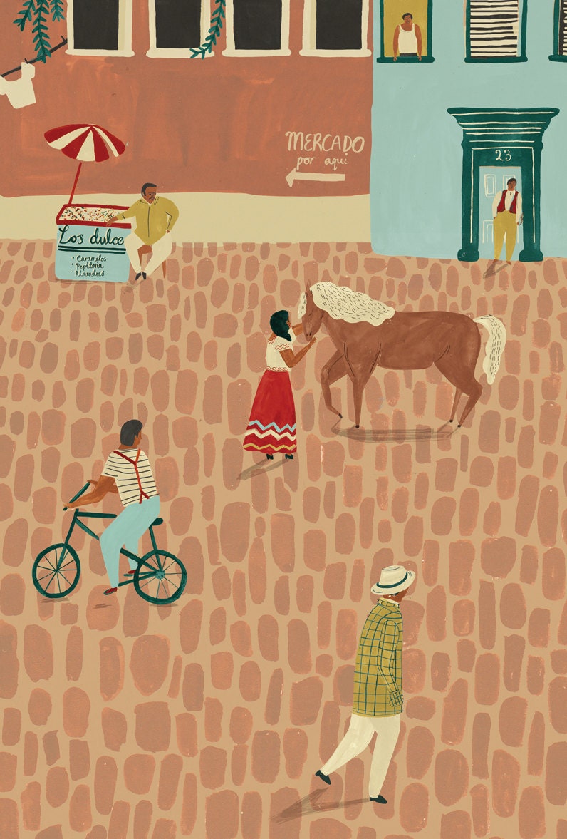 Mexican Street scene Giclee Print