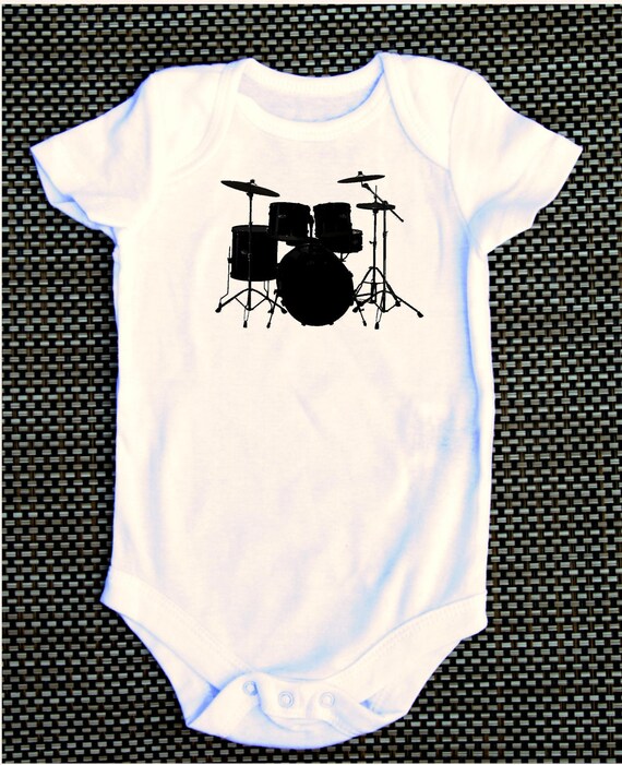 Drum kit drum set baby tshirt tee onesie musician by WhimsyOnesie