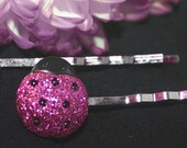 Pink Glitter Lady Bug Bobby Pin