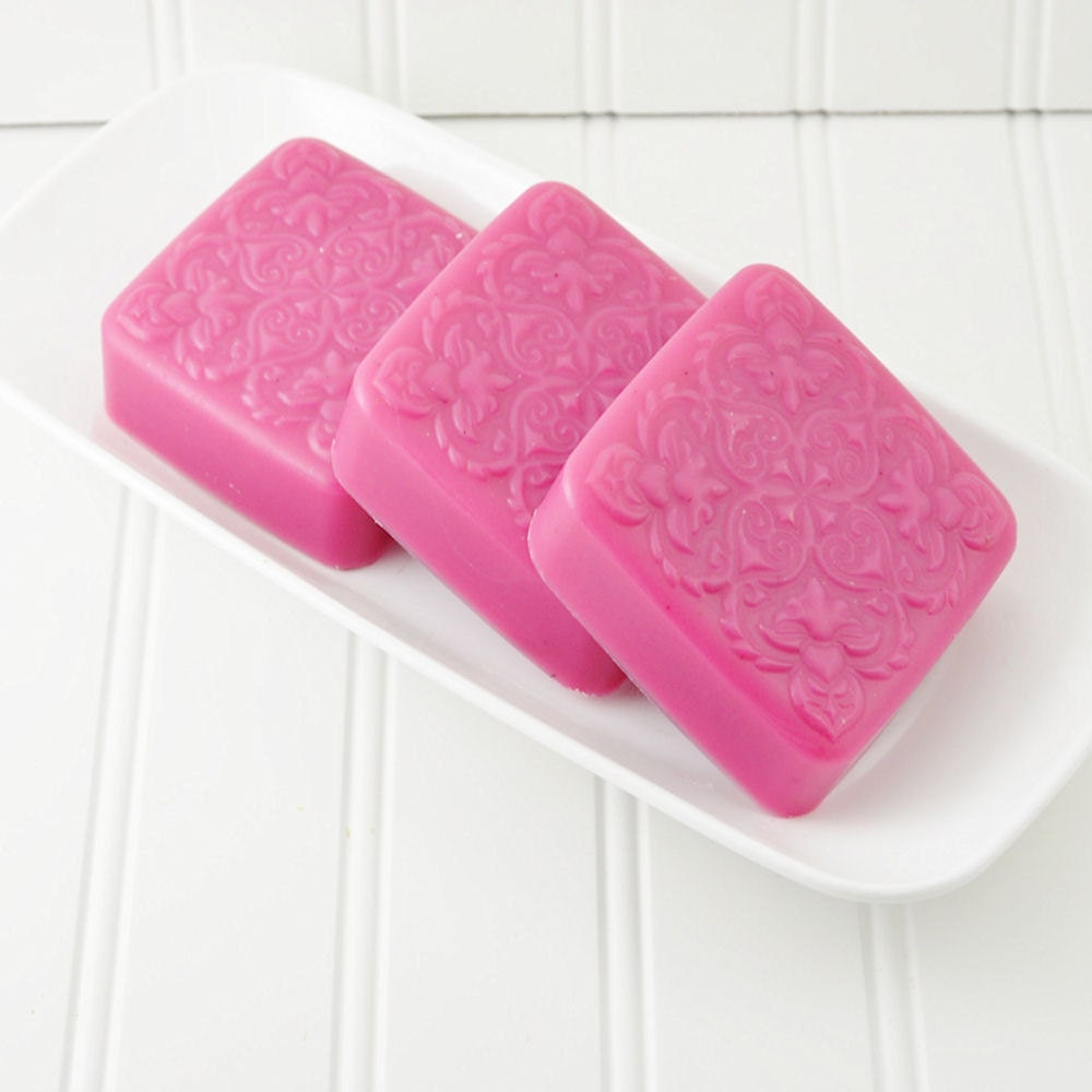 Strawberries and Champagne Soap - Pink Flambe - Pantone 2012 Fall Color - Vegan - SummerfieldSoaps