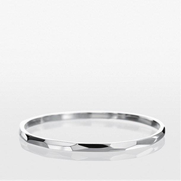 Facets Thin Bangle - silver
