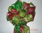 Rainbow Glitter Gift Bow Decoration - Handmade With Wired Ribbon