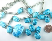 Turquoise (Howlite) Egyptian Scarab Beads