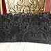 1950s Black Clutch Handbag with Vintage Black Lace
