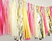 Lemonade Tissue Paper Tassel Garland  - Party - Wedding - Baby Shower - Nursery