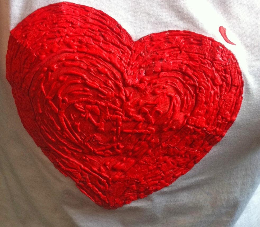 Mother's Day Heart Tshirt 3D MADE TO ORDER Red, pink, blu, green hand painting  for man and woman