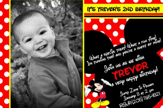 Mickey Mouse Clubhouse Invitation, Minnie Mouse Invitation, Mickey Mouse Invitation Il_570xn
