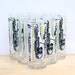 Vintage Drinking glasses set of 6 Retro musical instrument design yellow black