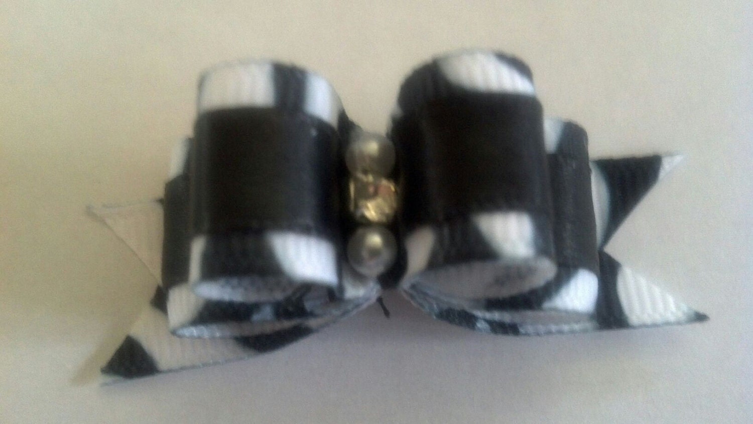 Dog Bow Zebra Print. Size 5/8