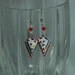 Red White and Blue 4th of July cake earrings with sprinkles