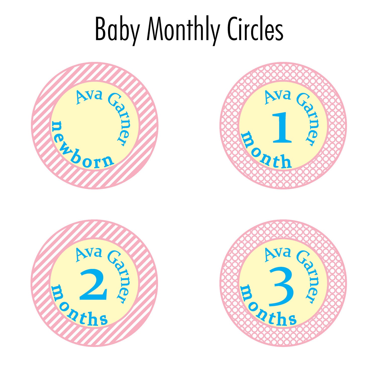 Baby Monthly Circles: Pink Cotton Candy Il_170x135