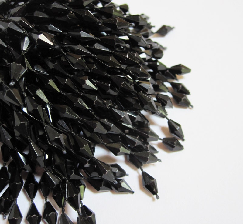 Vintage Black Fireworks Brooch and Earrings