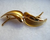 Sterling Silver w Gold Overlay Entwined Leaves Brooch by Forstner Sterling