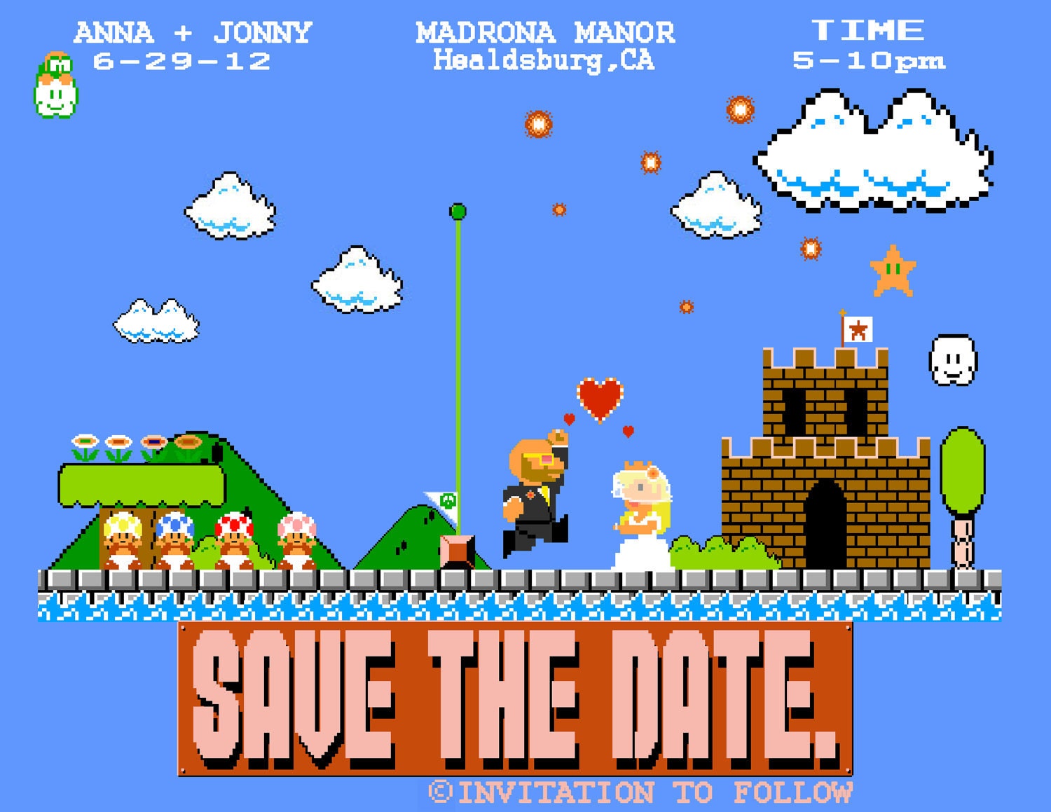 NES Super Mario Bros. Save the Date