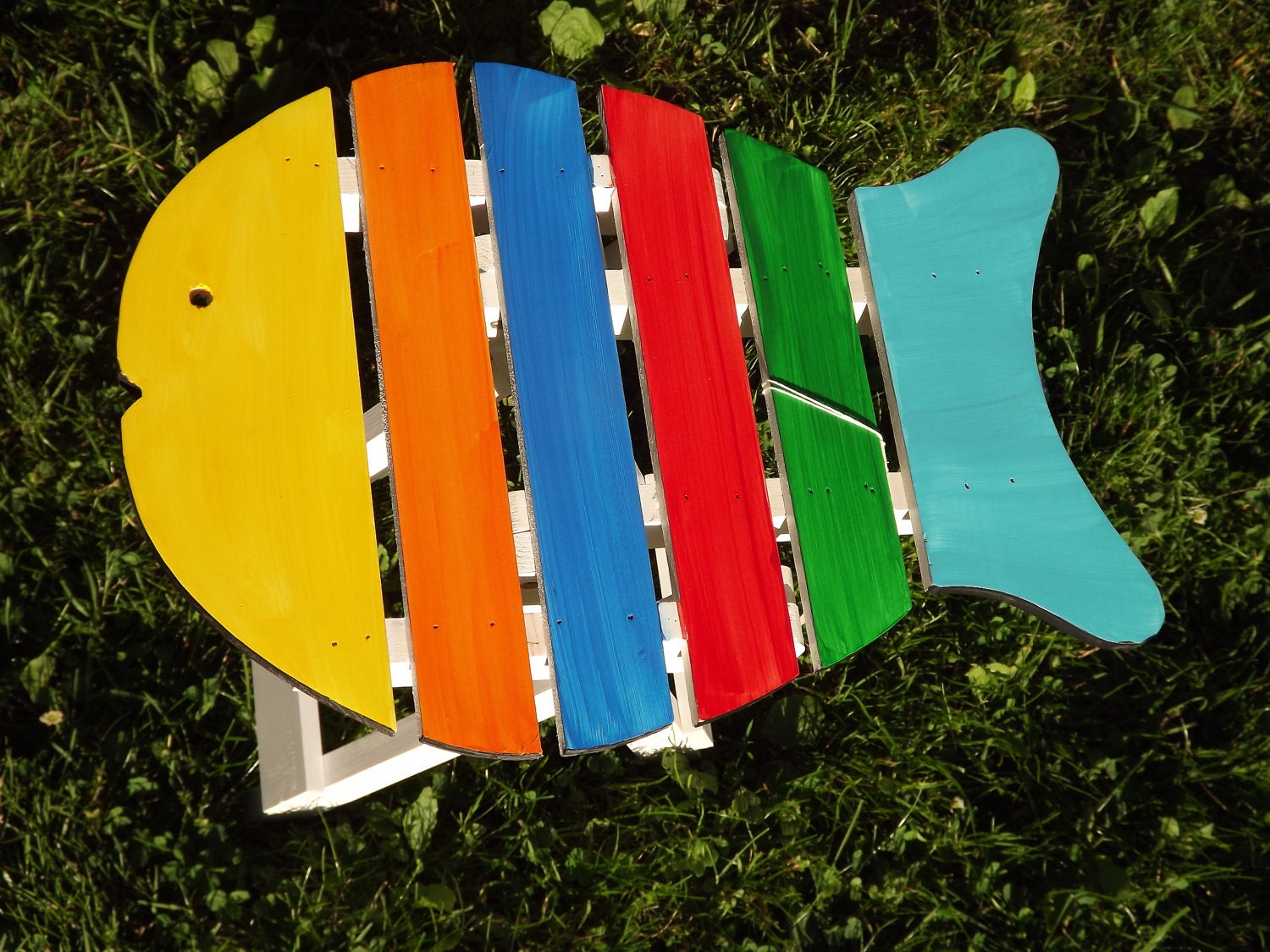Adorable Hand Painted Fish Shaped Folding Table - luckyenoughdesigns