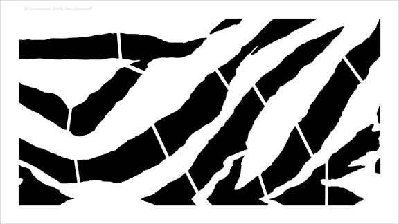 Zebra Stencil Set (2 very large stencils) - 15" x 29" - A lifesize scale zebra pattern stencil.