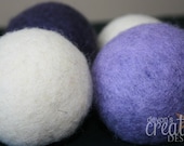 Lilac and Eggplant Wool Dryer Balls - Set of 4 Dryer Balls