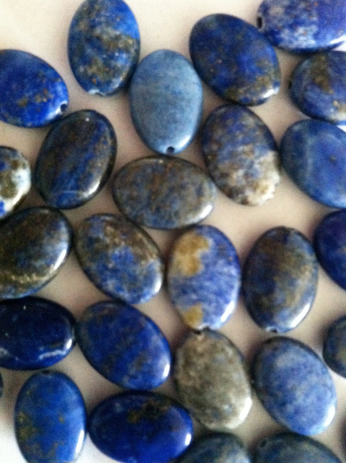 Clearance Reduced Price Genuine Afghanistan Lapis Lazuli Oval Shaped Beads
