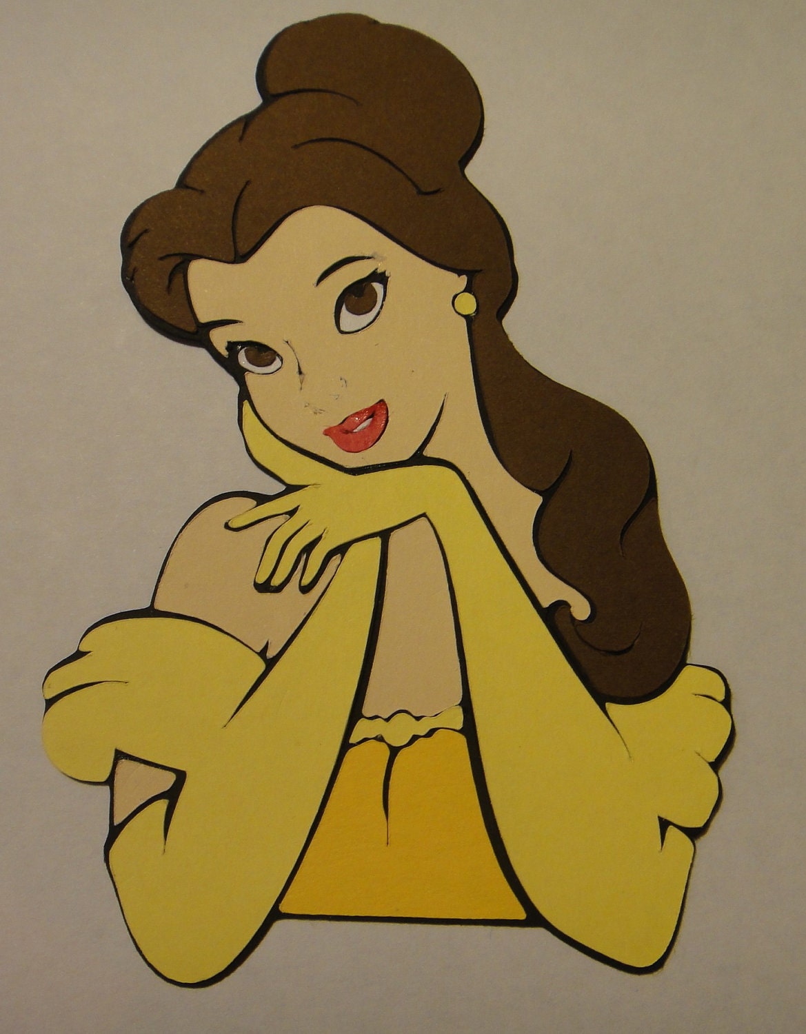 Disney Inspired Princess Belle 4" Die Cut,  great for Scrapbooking, Belle Embellishment