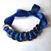 Woven Blue Ribbon Washer Bracelet, Gift for Teenage Girl