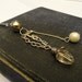 Silver/White Beaded Book Thong Style Bookmark With Love Charm