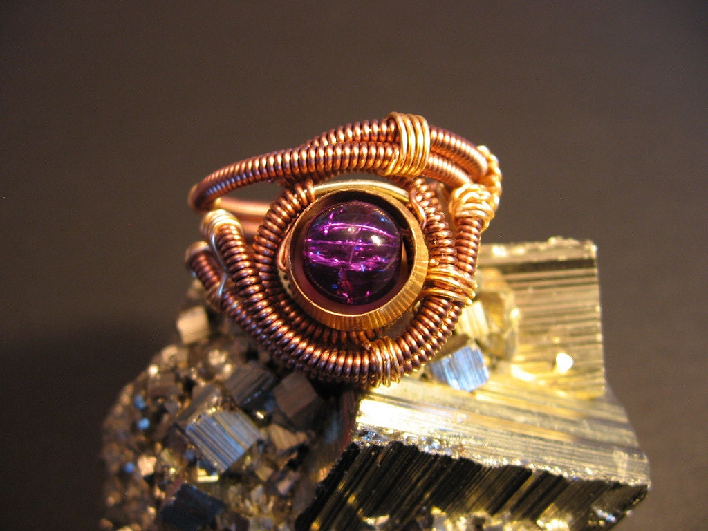 Steampunk Ring - Custom Unisex Wire Wrap - Copper