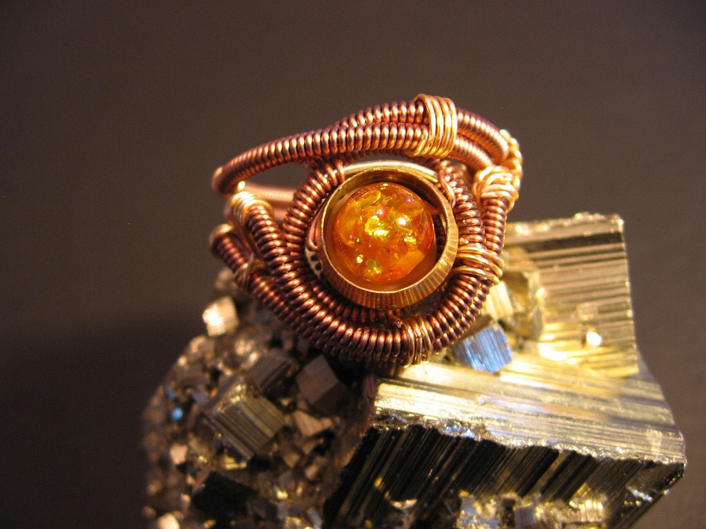 Steampunk Ring - Custom Unisex Wire Wrap - Copper