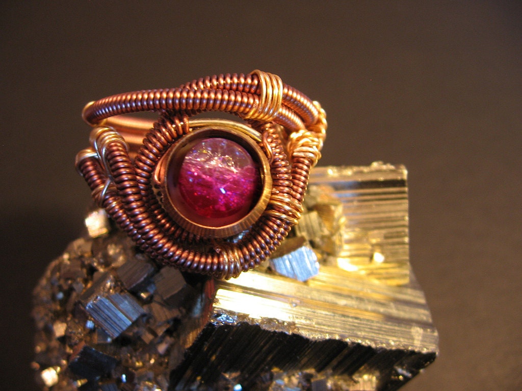 Steampunk Ring - Custom Unisex Wire Wrap - Copper