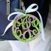Beautiful sturdy personalized acryllic luggage tag made with Lilly Pulitzer prints in a 3 letter monogram.