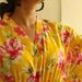 Short Kaftan, happy flowers, caftan, beachwear, spa robe, night wear, sleepwear, maternity, Perfect knee length dress