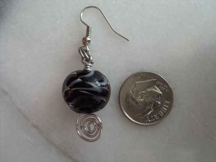 Black Glass Earrings