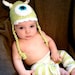 Monster Baby Beanie Crochet Pattern PDF Sizes Newborn-2 years