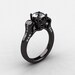 14K Black Gold Cubic Zirconia Diamond Wedding Ring, Engagement Ring NN101-14KBGDCZ