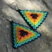 Seed bead earrings - Triangle Peyote Earrings, multicolor