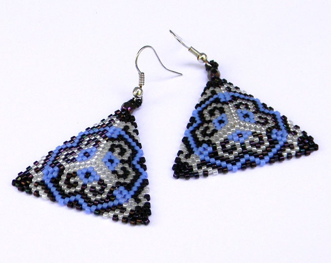 Seed bead earrings - Triangle Peyote Earrings