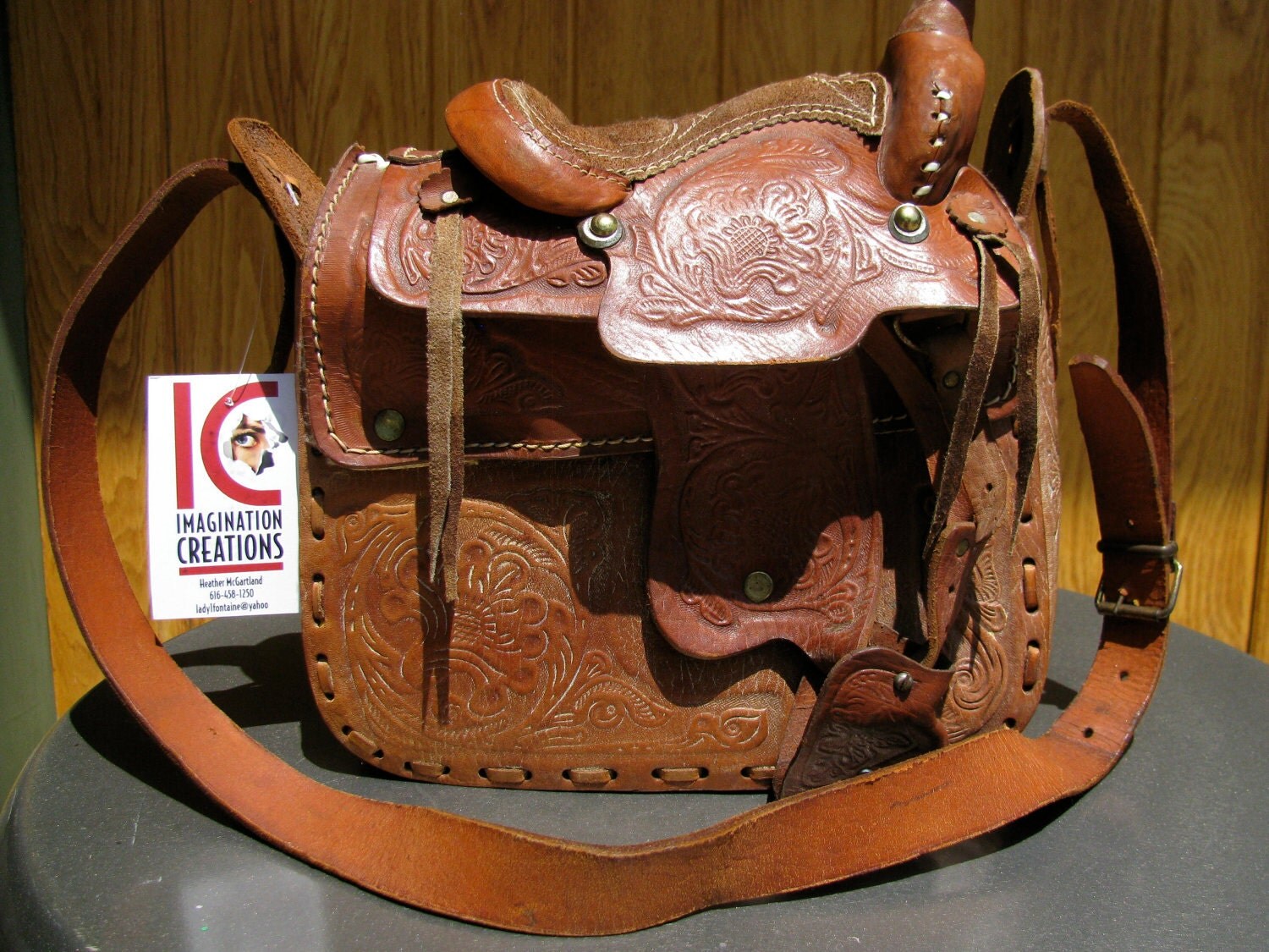 Unique Vintage Leather Horse Saddle Bag/Purse by ImageCVintage