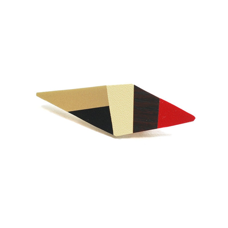 Geometric brooch-multicolor-handcut-one of a kind