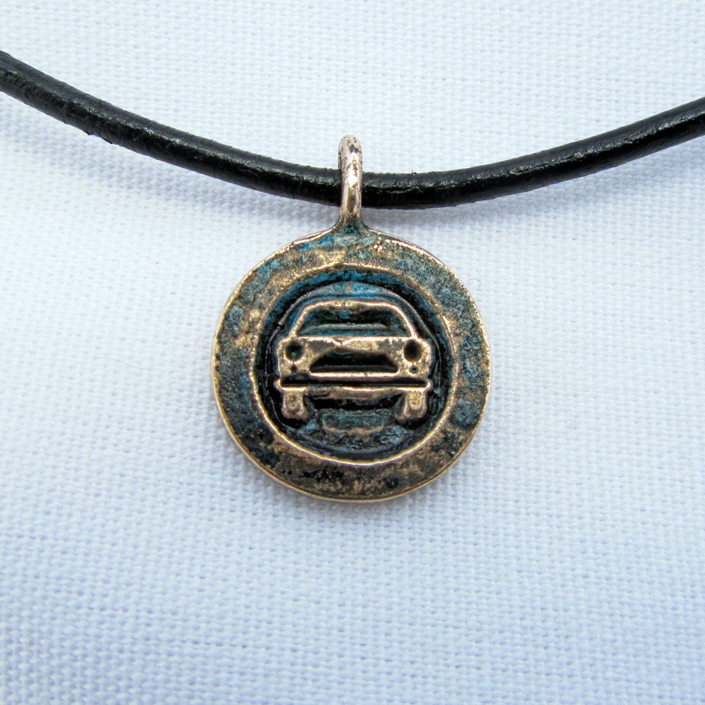 Car Charm in corroded teal - CharmsandSigns