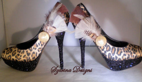 Cheetah Heels Pumps Stilettos Size 7 Dancer Burlesque Lap Pole Dancer Showgirl Show Girl