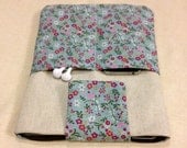 Fresh flowers blue handmade iPad case,iPad sleeve,laptop pouch,laptop cover, Samsung tab cover,Kindle fire case,bags,purse
