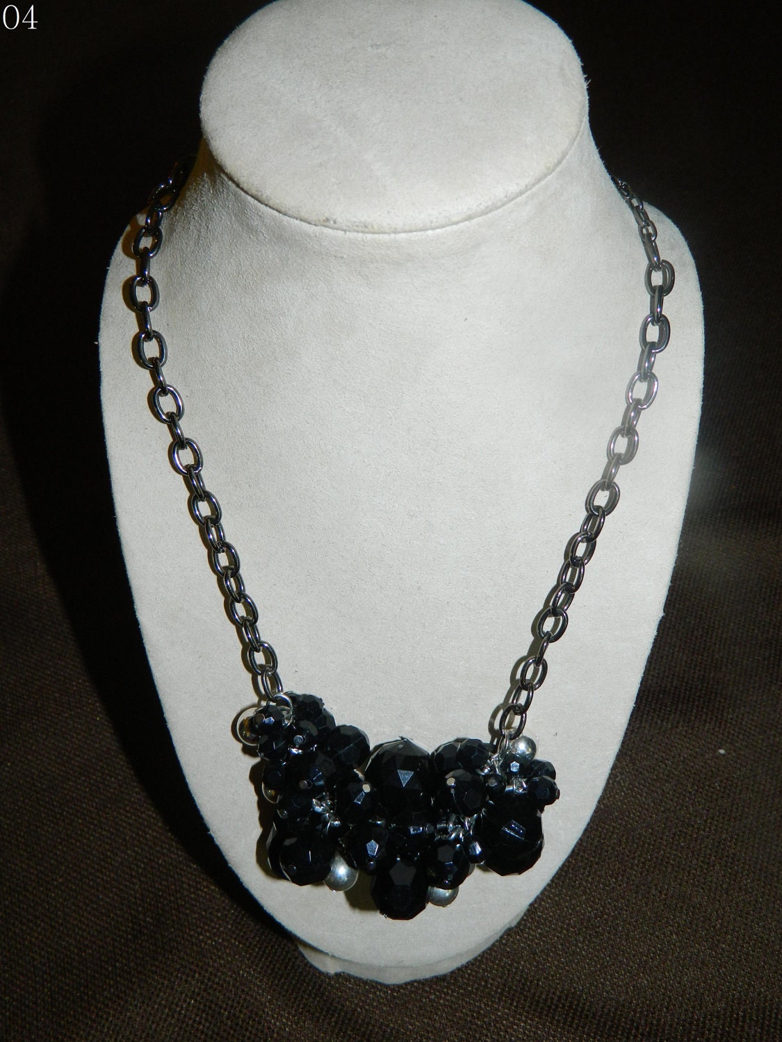 Black Beaded Chain Necklace