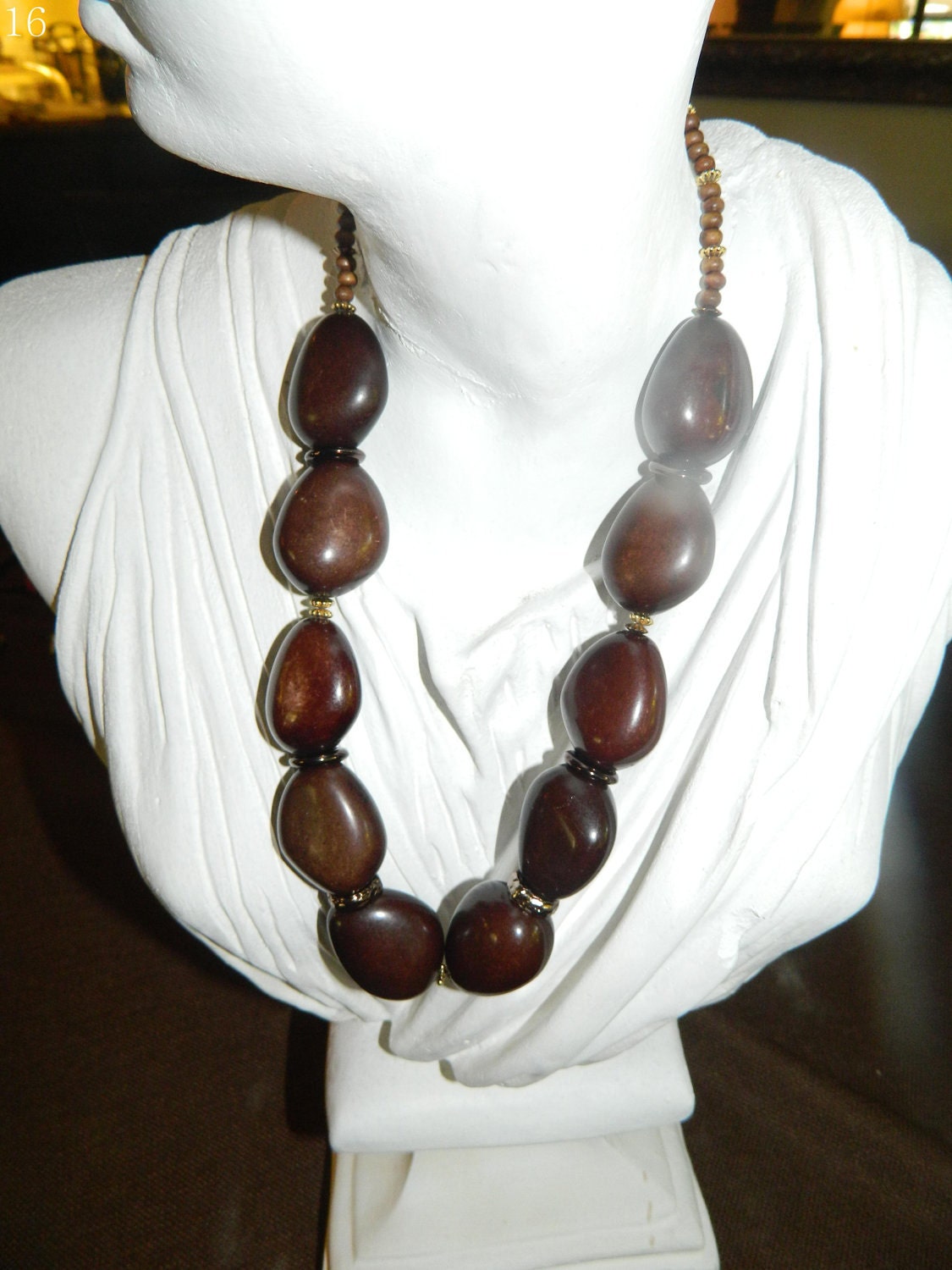 Brown Stone Beaded Necklace