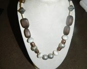 Wooden Aztec Beaded Necklace