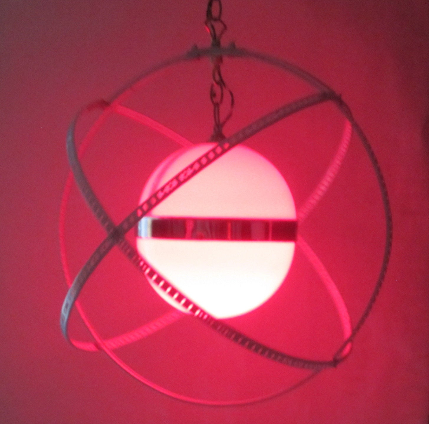 Homemade upcycled  atomic lithium model ceiling hanging pendant lamp/light for beautiful mood lighting.