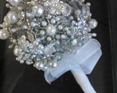 Ready to Ship Today Silver Brooch Bouquet for Your Wedding Day