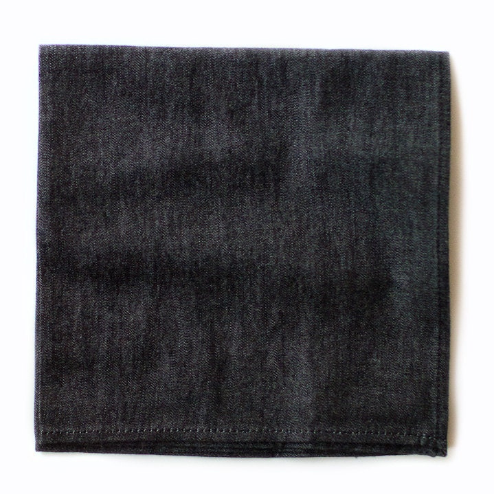 Dark Midnight Chambray Pocket Square