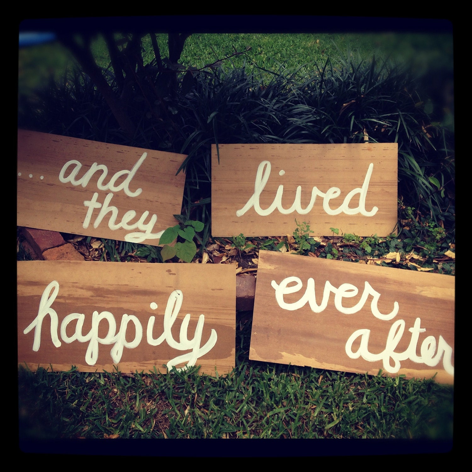 Wedding sign-"Happily Ever After" Handpainted Signs on Recycled Wood. Pick your style, colors, and Font.  Great for Wedding Party Photos.