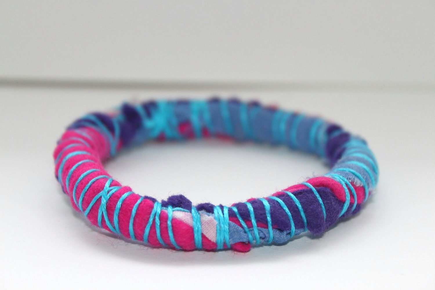 Fabric Bangle in Ice Lolly