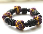 Fabric Bead Bracelet in Passion Flower