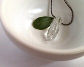 QUARTZ CRYSTAL necklace - simple raw stone layering necklace, thin antique brass chain - everyday found object druzy charm